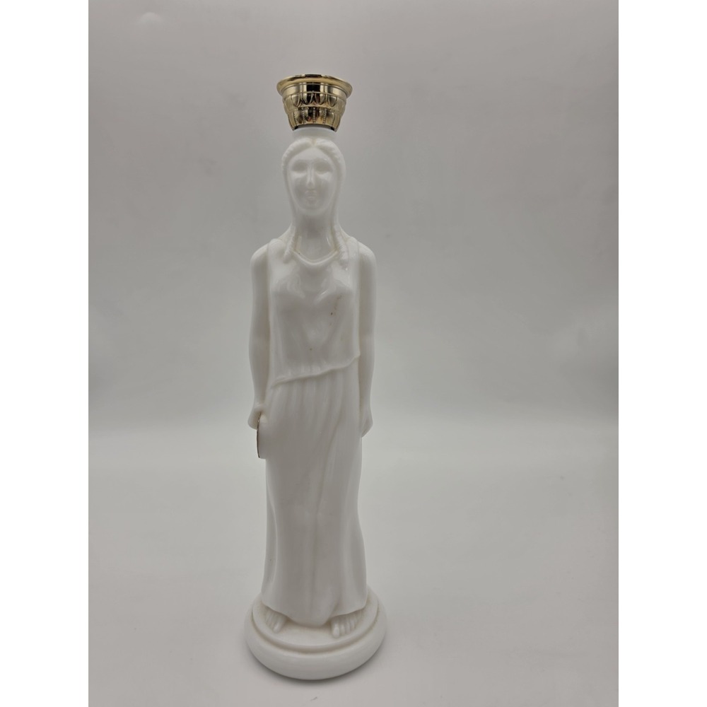 Avon Greek Goddess Skin So Soft VTG 1970's White Milk Glass Empty